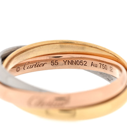 Cartier 18K Pink Yellow White Gold Small Trinity Ring 55 7.25 4 of 5