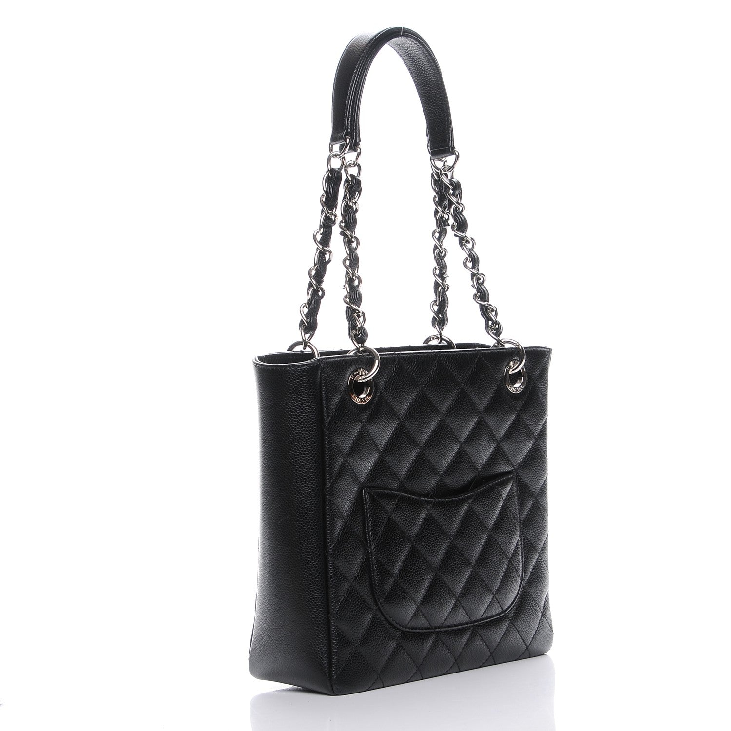 Chanel Caviar Quilted Petit Shopping Tote PST Black 3 of 8