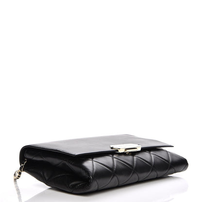 Chanel Lambskin Quilted Retro Label Clutch Black 4 of 7