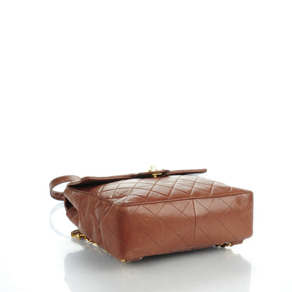 Chanel Lambskin Quilted Backpack Brown 4 of 9