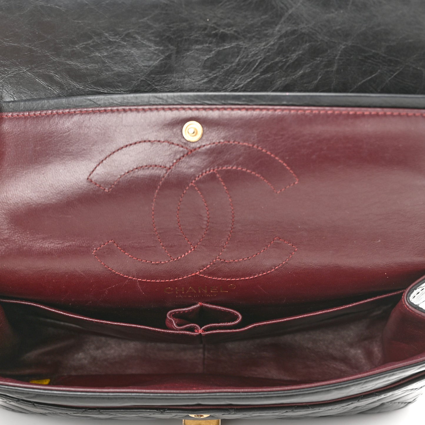 Aged Calfskin Quilted 2.55 Reissue 226 Flap Black