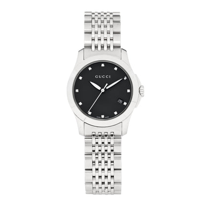 Gucci Stainless Steel Diamond 27mm G-Timeless Quartz Watch Black 1 of 5