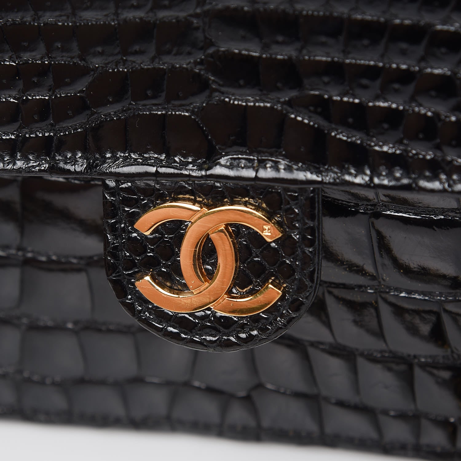 Chanel Shiny Crocodile Small Single Flap Black 11 of 11