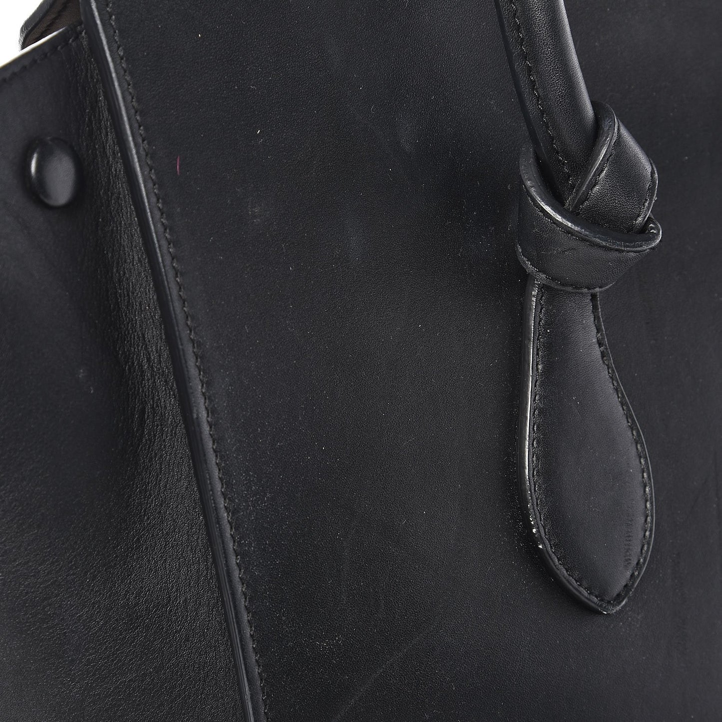 Smooth Calfskin Small Tie Knot Tote Black