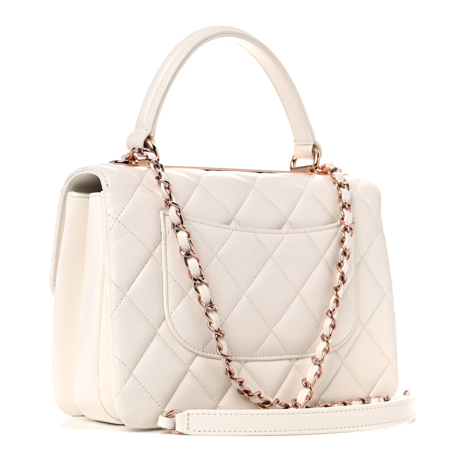 Chanel Lambskin Quilted Small Trendy CC Dual Handle Flap Bag White 3 of 9