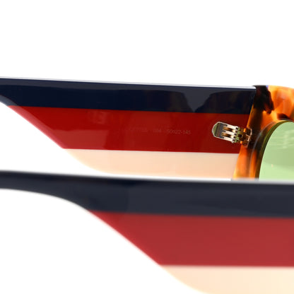 Gucci Acetate Oversized Rectangle Frame Web Sunglasses GG 0275/S Tortoise 7 of 9
