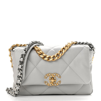 Chanel Lambskin Quilted Medium Chanel 19 Flap Grey 1 of 11