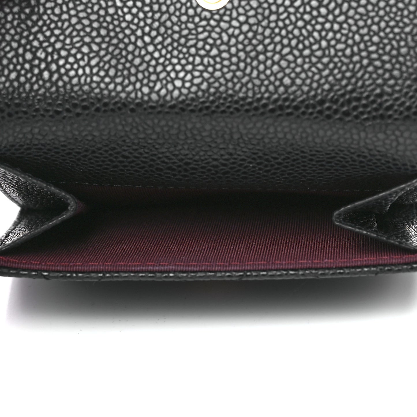 Caviar Quilted Compact French Flap Wallet Black