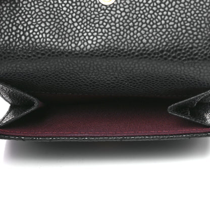 Chanel Caviar Quilted Compact French Flap Wallet Black 5 of 14