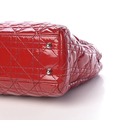 Christian Dior Patent Cannage Small Dior Soft Shopping Tote Red 9 of 12