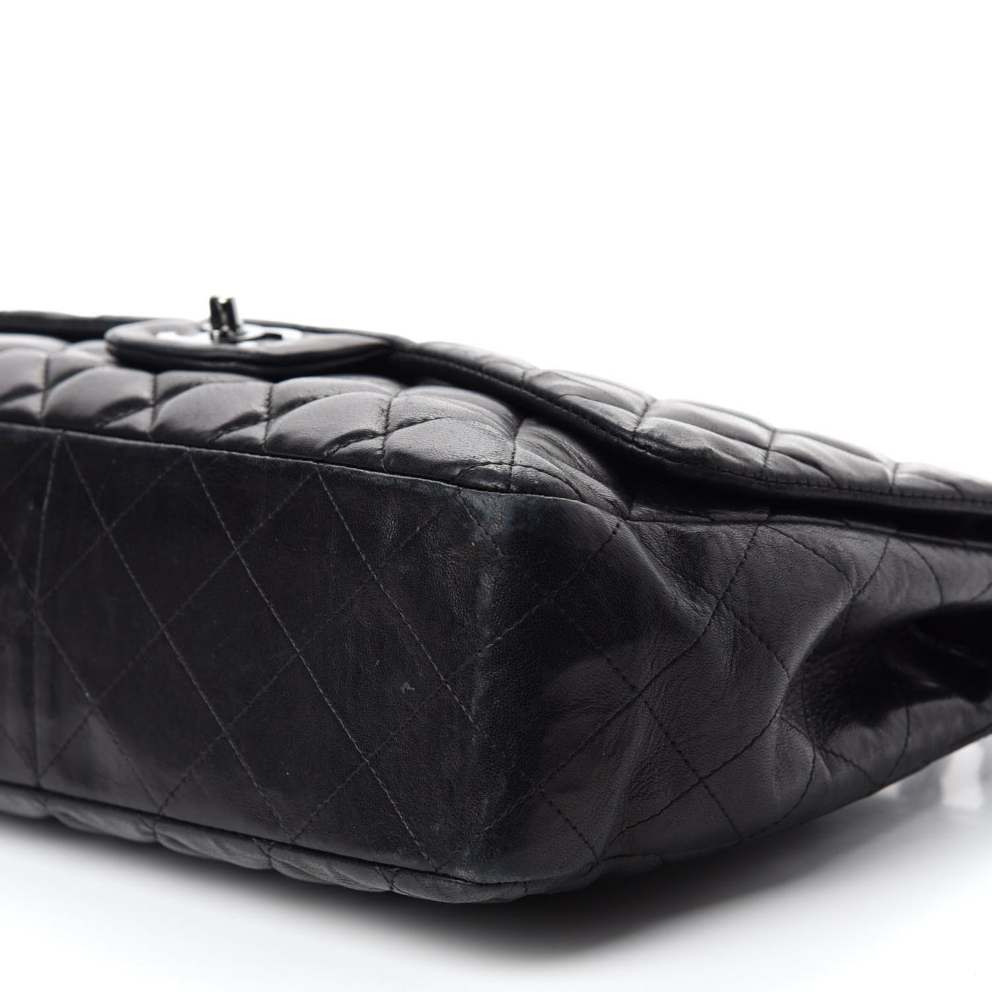 Lambskin Quilted Jumbo Single Flap Black