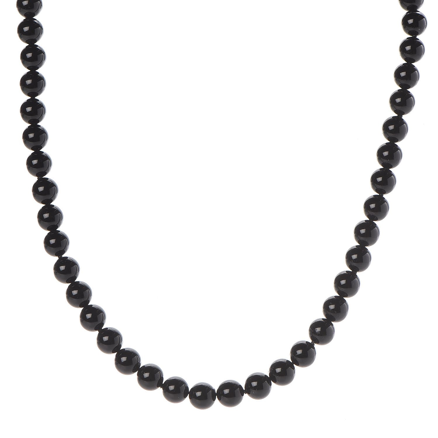 Tiffany Sterling Silver Black Onyx Bead Toggle Necklace 1 of 6