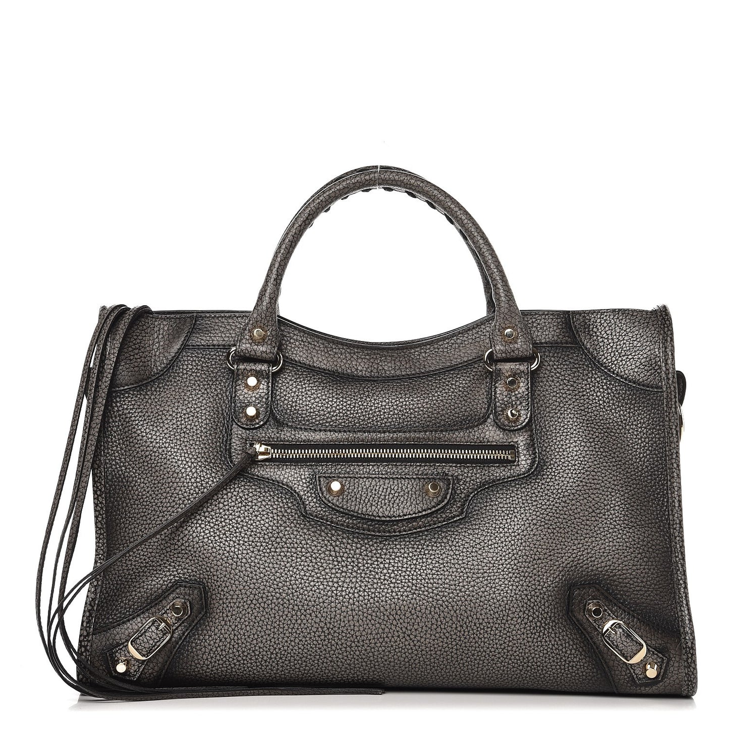 Grained Calfskin Classic Gold Hardware City Ombre Grey Gradient