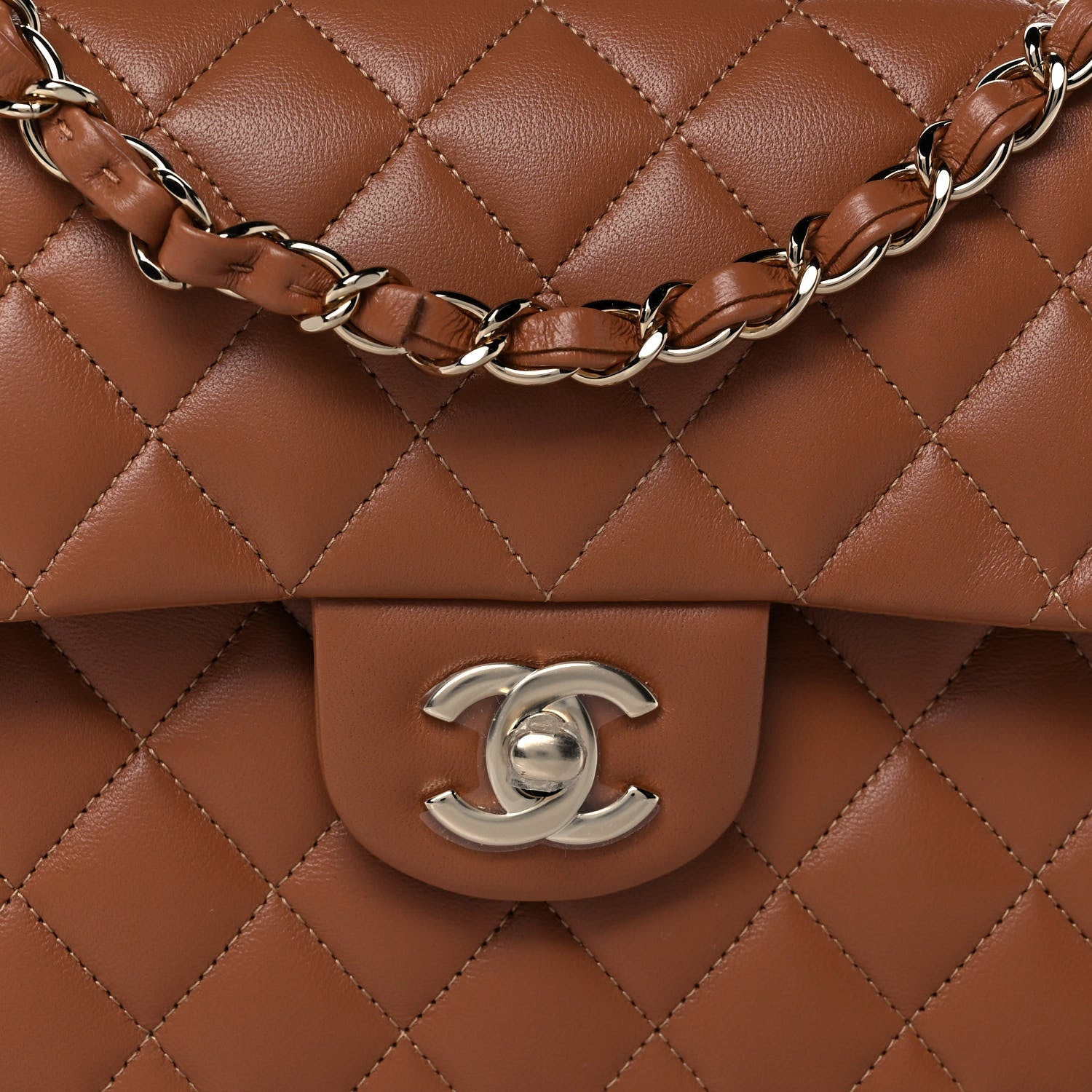 Chanel Lambskin Quilted Small Double Flap Brown 8 of 11