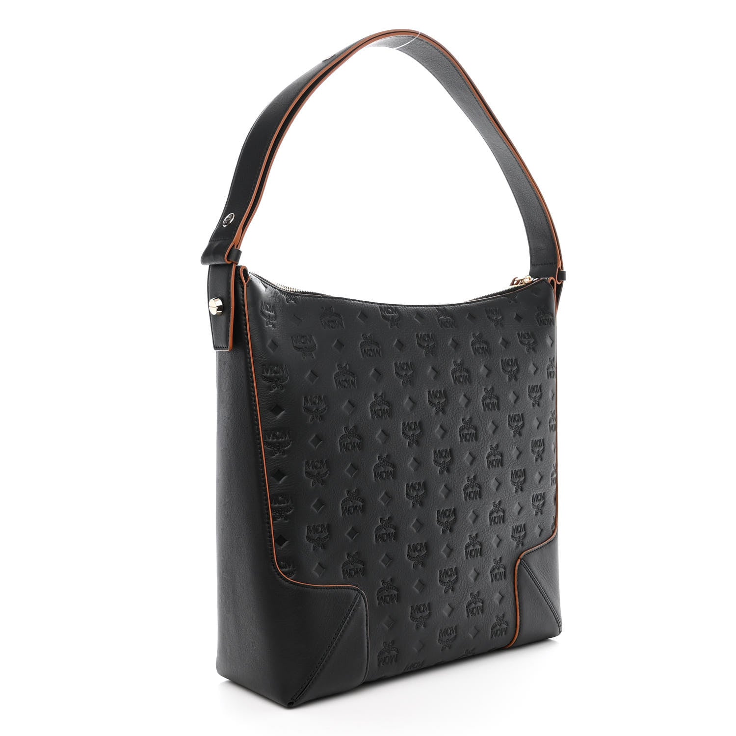 MCM Calfskin Ottomar Monogram Large Klara Hobo Black 3 of 9