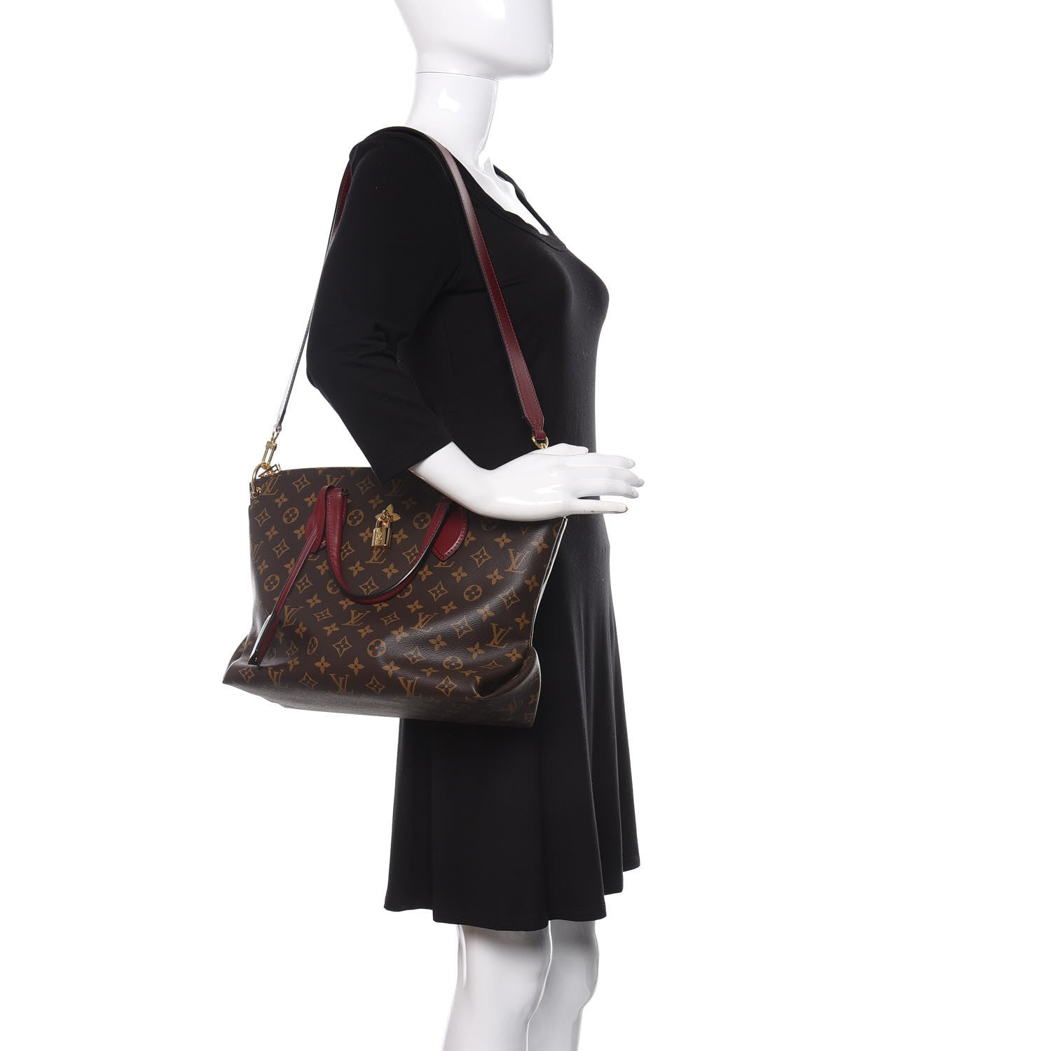 Louis Vuitton Monogram Flower Zipped Tote MM Bordeaux 2 of 10