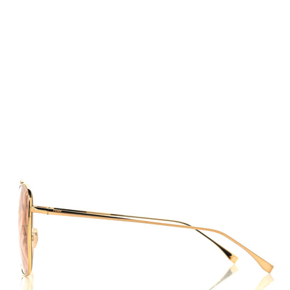 Fendi Metal Aviator FF Sunglasses FF0406/S Gold 3 of 7
