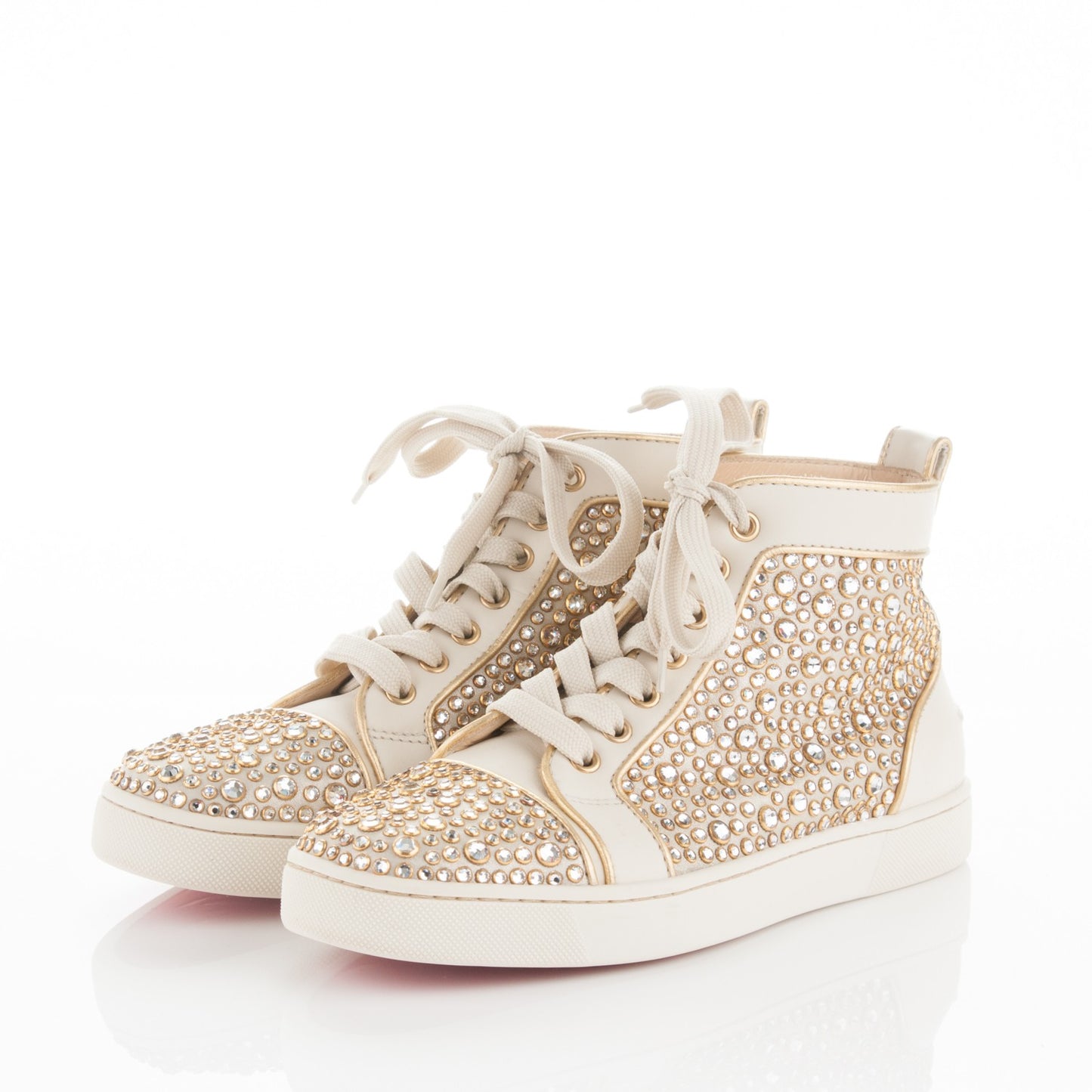 Strass Louis Flat Sneakers 38 Off White Gold