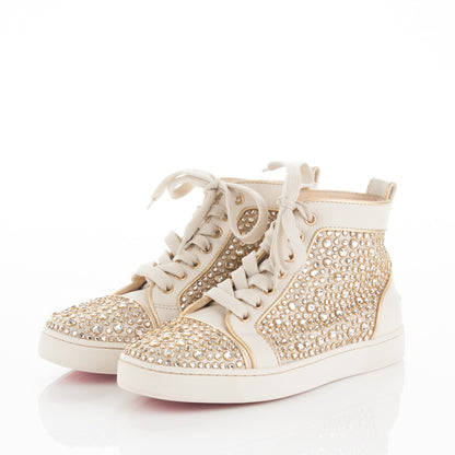 Christian Louboutin Strass Louis Flat Sneakers 38 Off White Gold 3 of 5