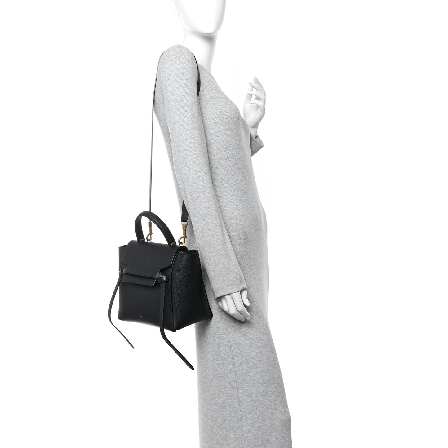 Grained Calfskin Micro Belt Bag Black