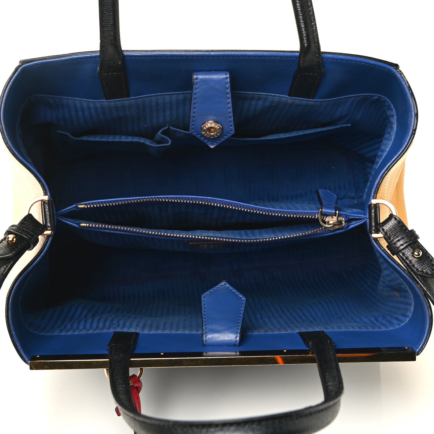Vitello Elite Bi-Color Regular 2Jours Tote Black