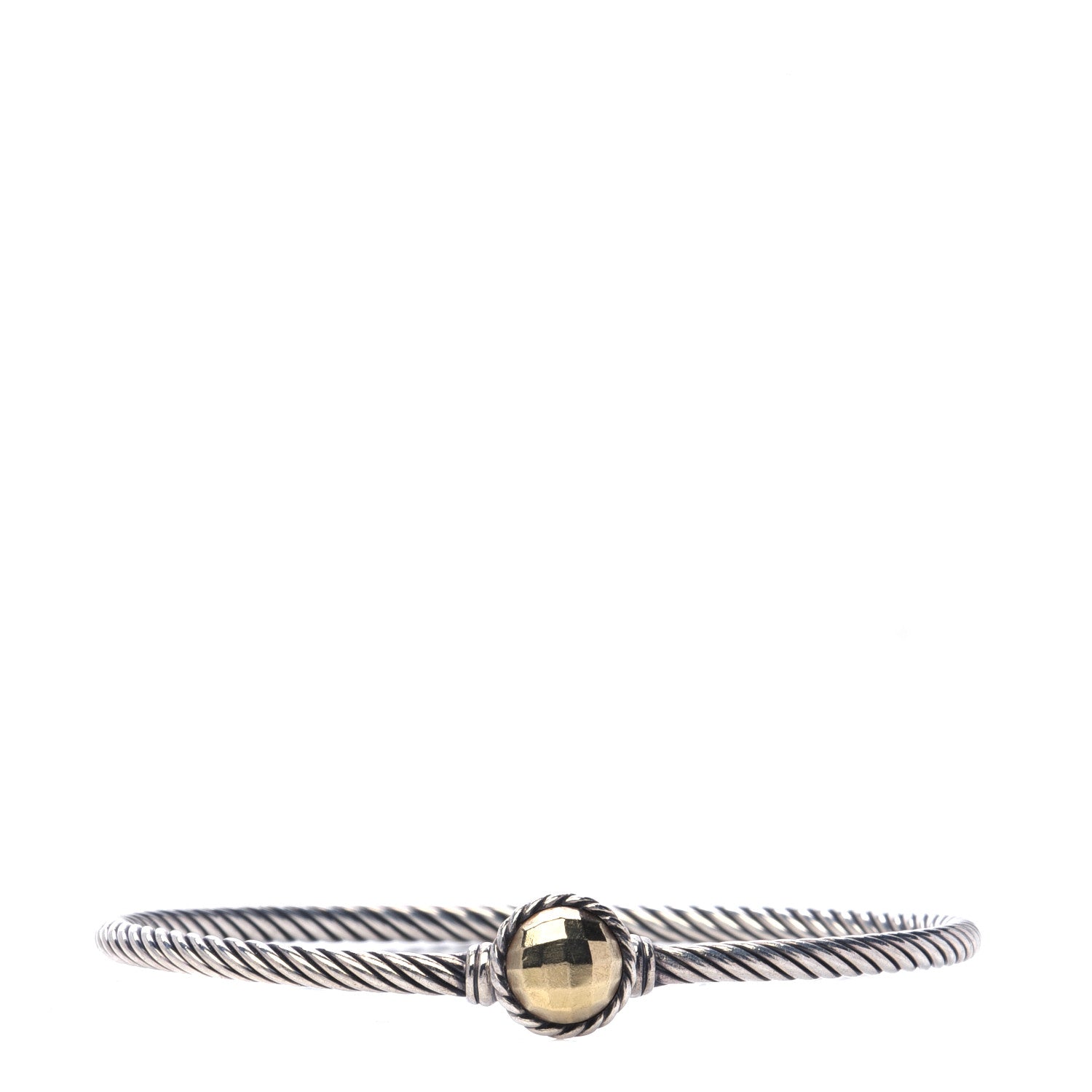 David Yurman Sterling Silver 18K Yellow Gold 3mm Chatelaine Bracelet 1 of 6