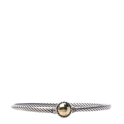 David Yurman Sterling Silver 18K Yellow Gold 3mm Chatelaine Bracelet 1 of 6
