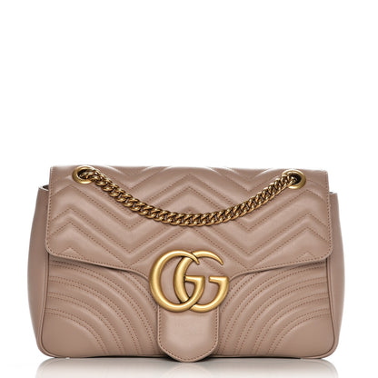 Gucci Calfskin Matelasse Medium GG Marmont Shoulder Bag Porcelain Rose 1 of 7