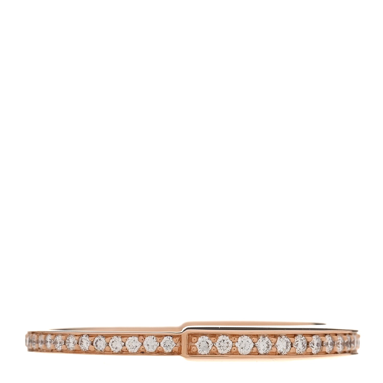 Tiffany 18K Rose Gold Diamond Lock Pave Ring 65 11 1 of 5