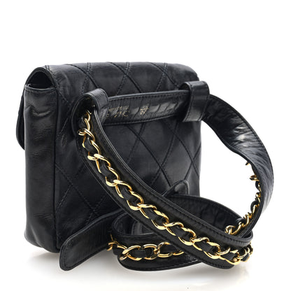 Chanel Calfskin Quilted Flap Waist Belt Bag Black 3 of 9