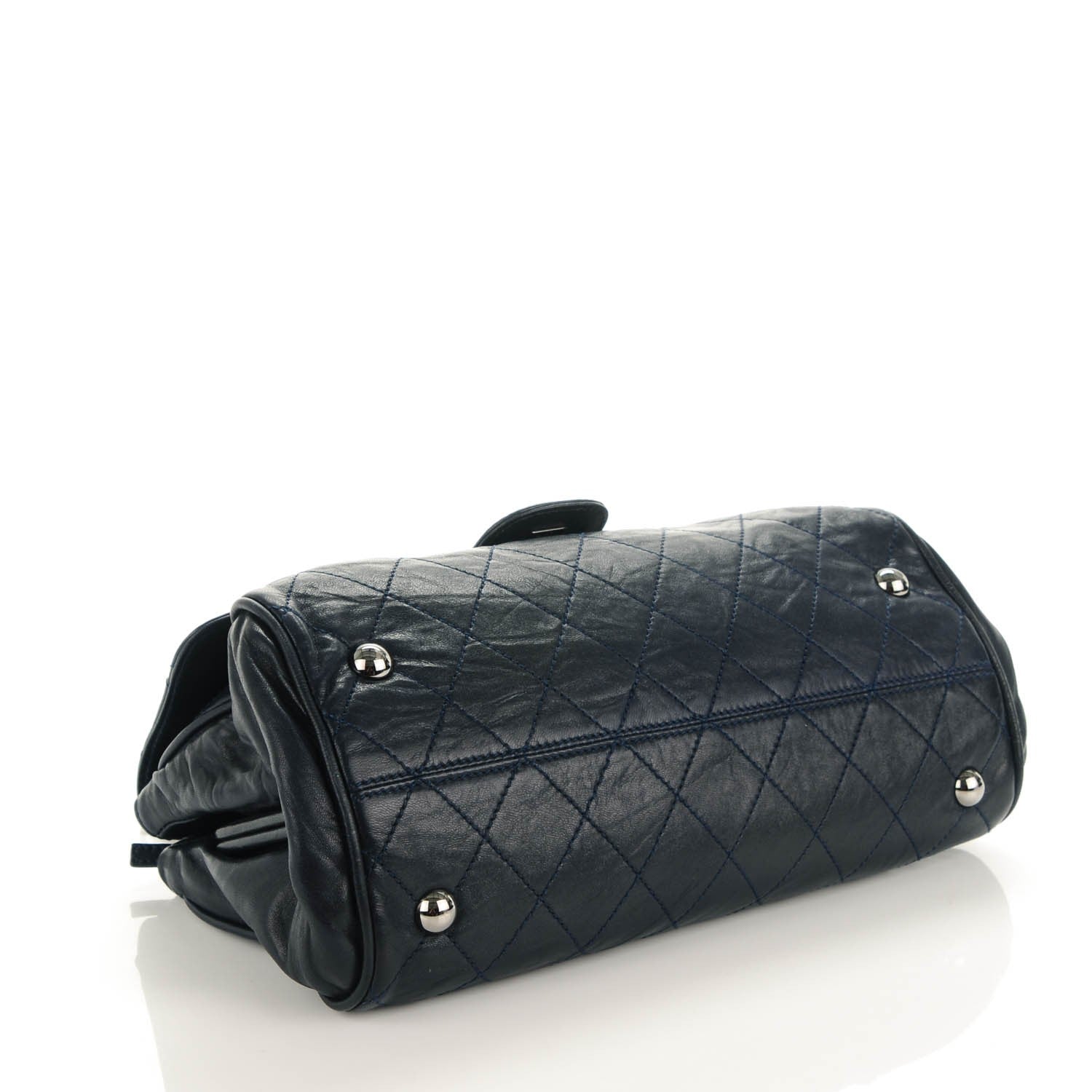 Chanel Lambskin Quilted Ritz Flap Navy 4 of 7