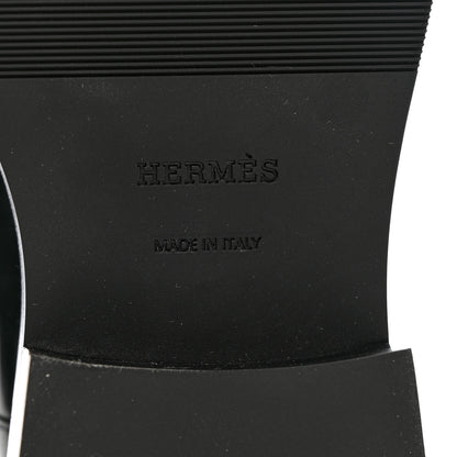 Hermes Glossed Calfskin Galilee Loafers 38.5 Black 8 of 8