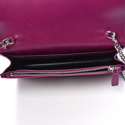 Saint Laurent Velvet Crystal Monogram Kate Tassel Shoulder Bag Fuchsia 5 of 12