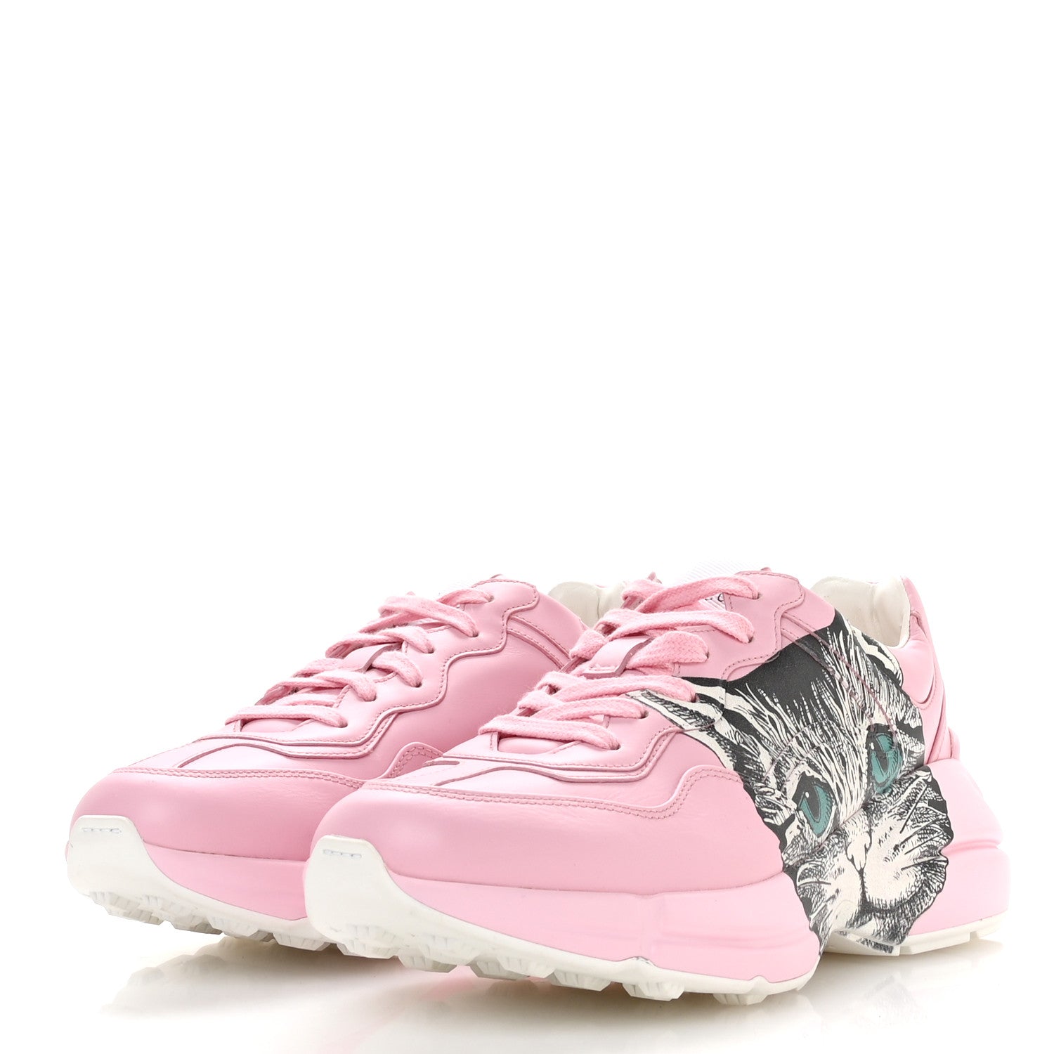 Gucci Calfskin Mystic Cat Rhyton Sneakers 38 Sugar Pink 4 of 8