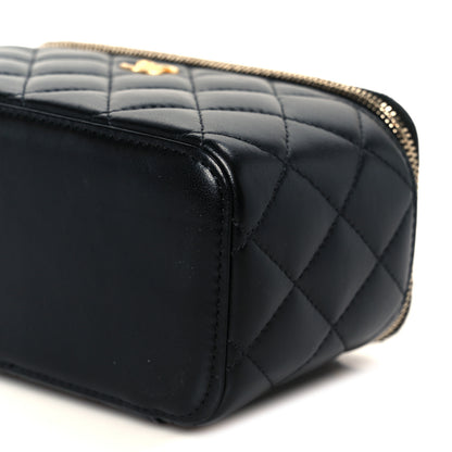 Chanel Lambskin Quilted Small Pearl Crush Vanity Case With Chain Black 11 of 12