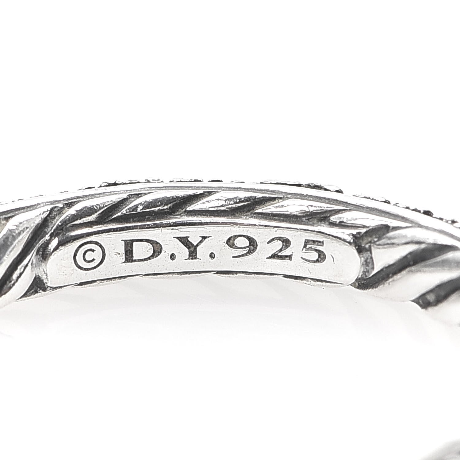 David Yurman Sterling Silver Diamond 3mm Midnight Melange Band Ring 51 5.75 4 of 4