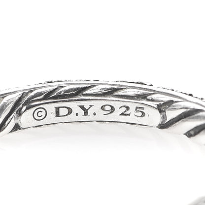 David Yurman Sterling Silver Diamond 3mm Midnight Melange Band Ring 51 5.75 4 of 4