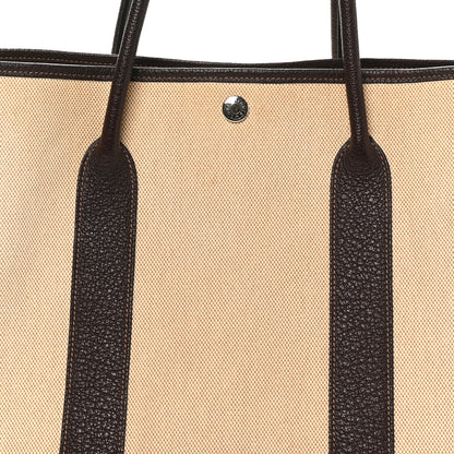 Hermes Toile Buffle Gala Garden Party Tote 36 MM Marron Fonce 8 of 11