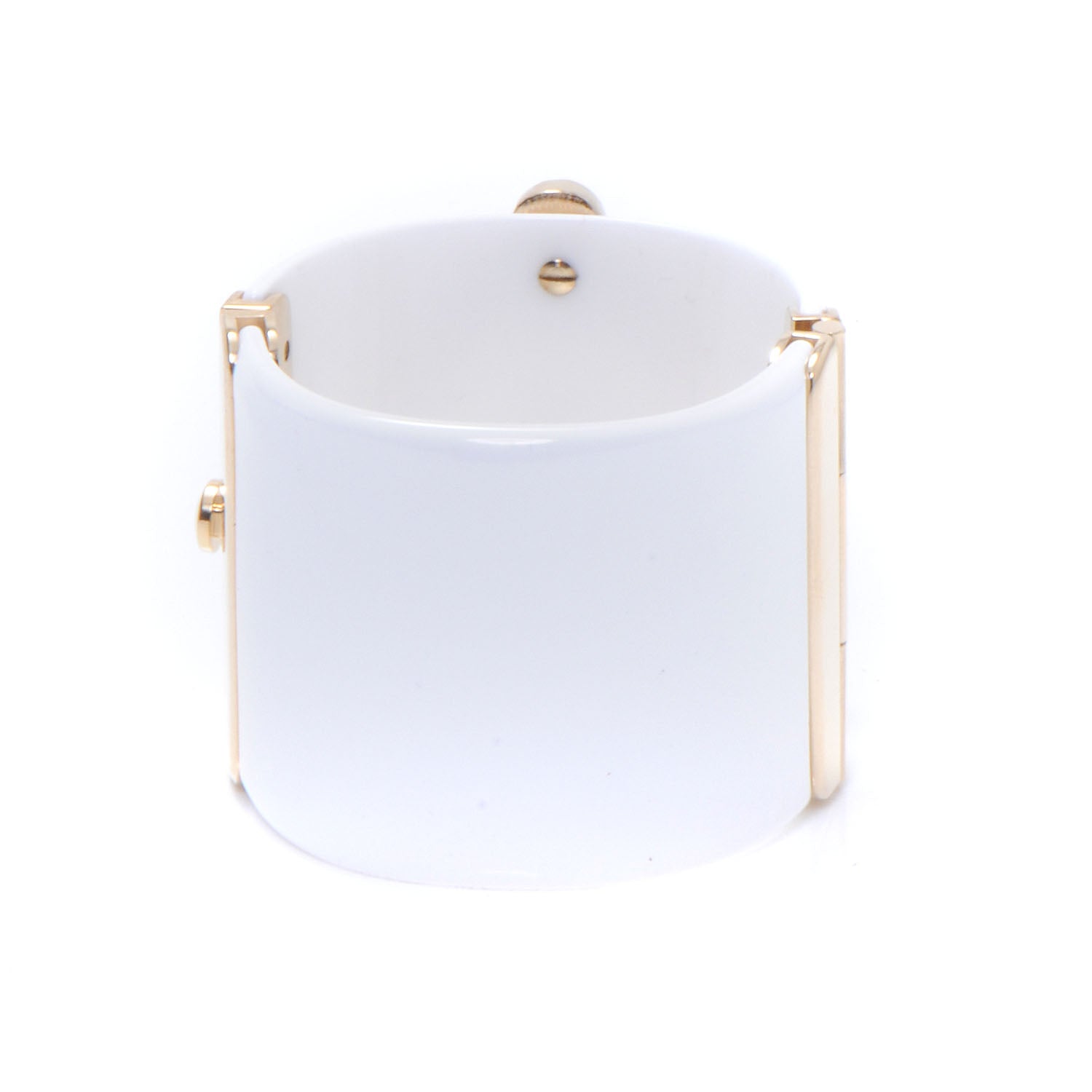 Chanel Resin Gripoix Pearl Wide Cuff White 4 of 6