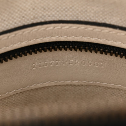 Gucci Monogram Textured Dollar Calfskin Web Mini Bauletto Duffle Top Handle Bag Black Mystic White 7 of 11