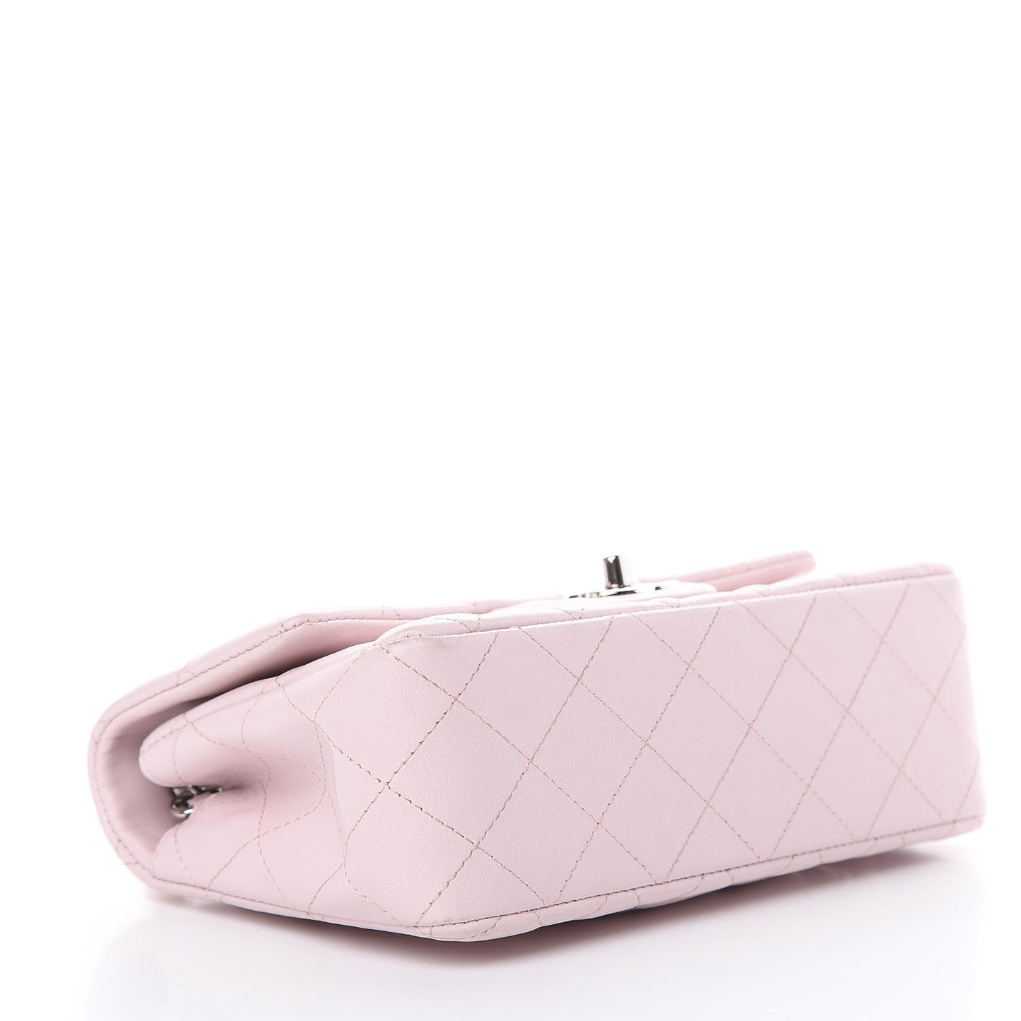 Lambskin Quilted Mini Rectangular Flap Light Pink