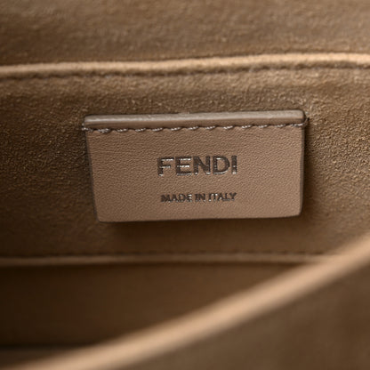 Fendi Vitello Shiny Nappa Bi-Color FF 1974 Lace Up Bow Embossed Small Kan I Shoulder Bag Maya Black Fragola 6 of 10