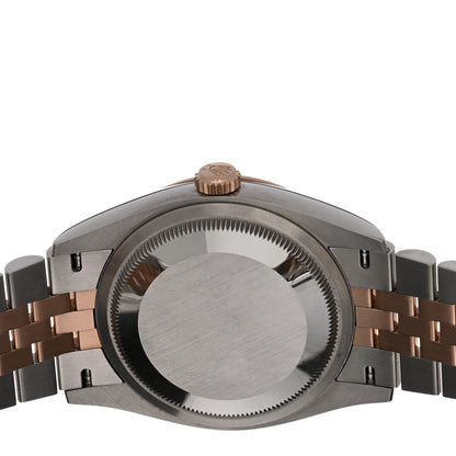 Rolex Stainless Steel 18K Everose Gold 36mm Oyster Perpetual Datejust Watch Silver Fluted 126231 4 of 5
