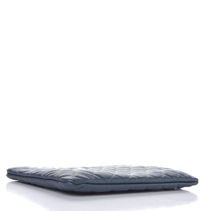 Chanel Iridescent Caviar Quilted Medium Cosmetic Case Dark Blue 4 of 8