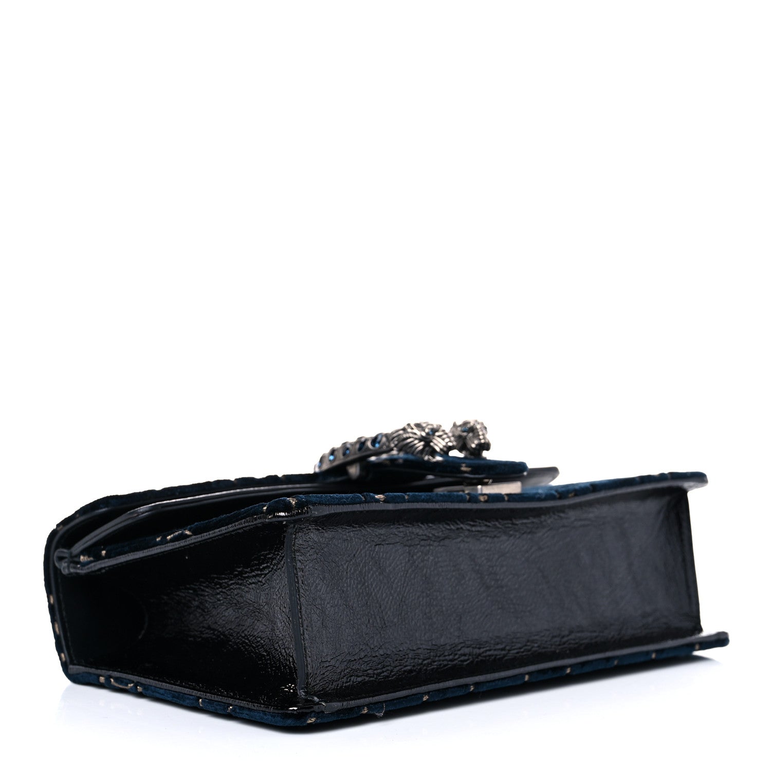 Gucci Velvet Skipper Crystal GG Monogram Small Dionysus Shoulder Bag Blue Beige Black 3 of 13
