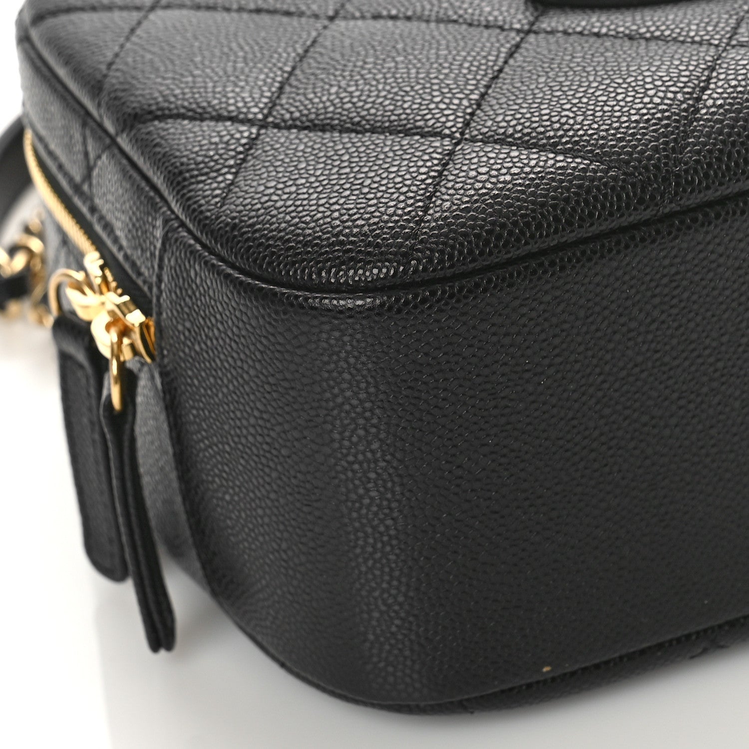 Chanel Caviar Quilted CC Top Handle Vanity Case Black 8 of 9