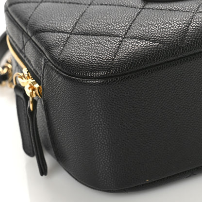 Chanel Caviar Quilted CC Top Handle Vanity Case Black 8 of 9