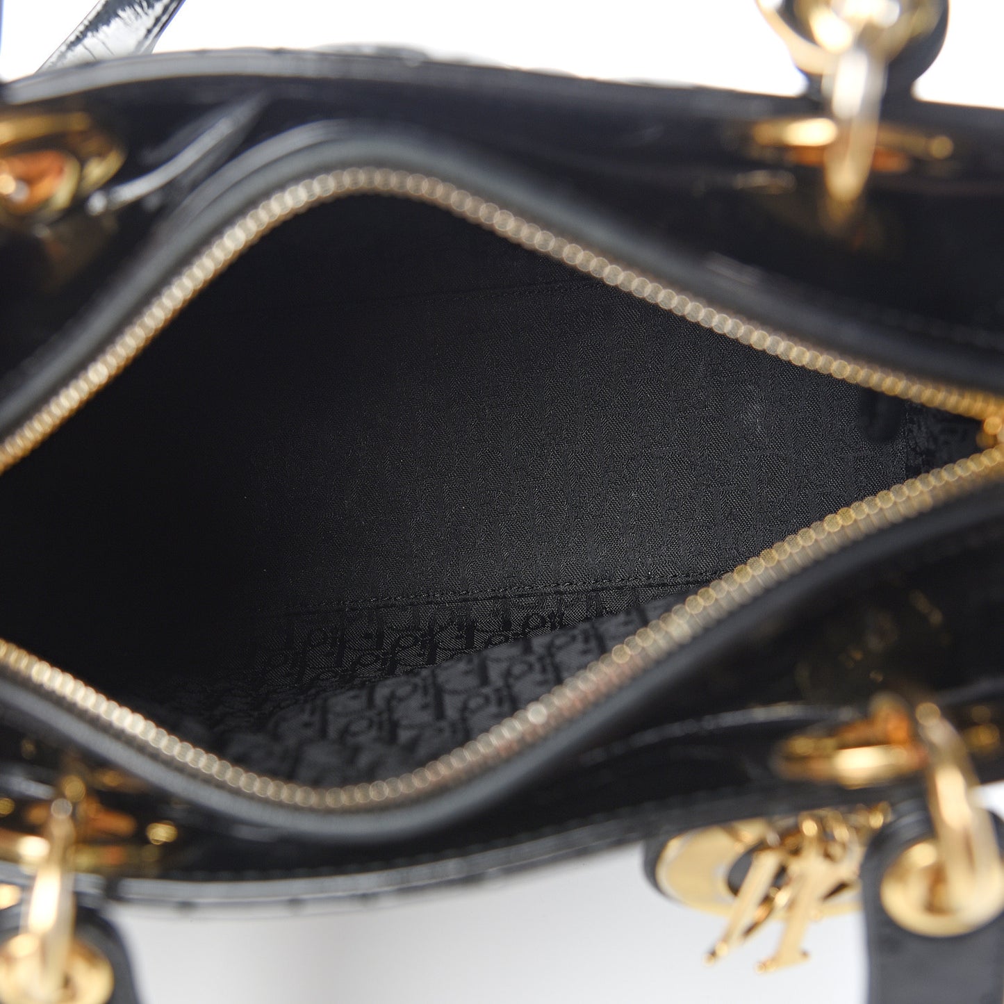 Patent Cannage Medium Lady Dior Black
