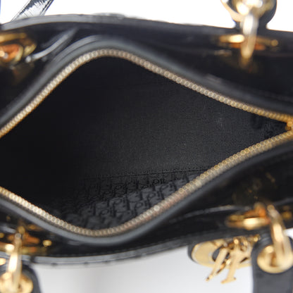 Christian Dior Patent Cannage Medium Lady Dior Black 4 of 9