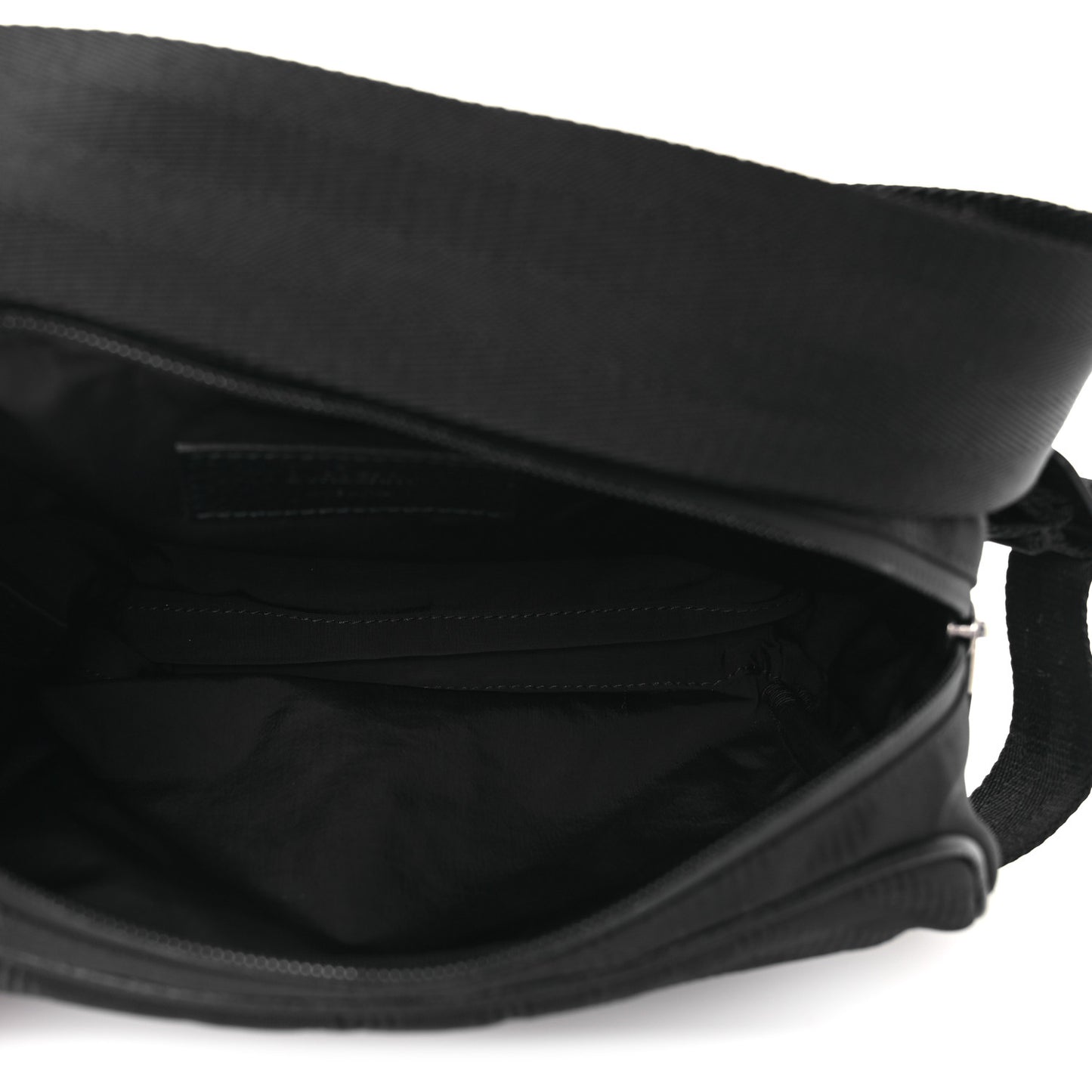 Nylon Jacquard Check Belt Bag Black